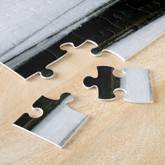 抽象芸術ブラック&ホワイト絵画ズ ジグソーパズル (側面)