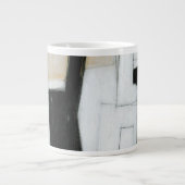 抽象芸術ブラック&ホワイト絵画ズ ジャンボコーヒーマグカップ (正面)