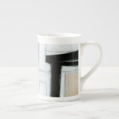 抽象芸術ブラック&ホワイト絵画ズ ボーンチャイナマグカップ (右)