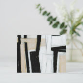 抽象芸術ブラック&ホワイト絵画ズ ポストカード (スタンド正面)