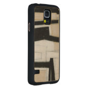 抽象芸術ブラック&ホワイト絵画ズ CarvedメープルGalaxy S5スリムケース (右)