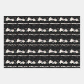 抽象芸術ブラック、ホワイト、およびパステルカラースプラッシュ ラッピングペーパーシート (正面2)