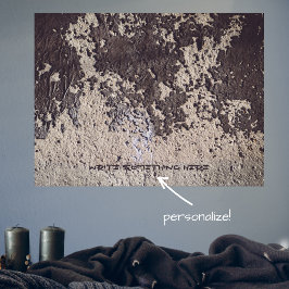 抽象芸術ブラック&ホワイト（ひび割れた壁）ポスター ポスター