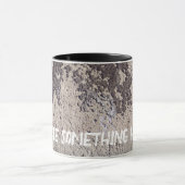 抽象芸術ブラック&ホワイト（ひび割れた壁） マグカップ (中央)