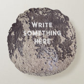 抽象芸術ブラック&ホワイト（ひび割れた壁） ラウンドクッション (正面)