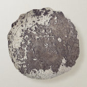 抽象芸術ブラック&ホワイト（ひび割れた壁） ラウンドクッション (裏面)