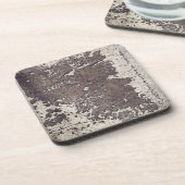 抽象芸術ブラック&ホワイト(ひび割れた壁)ロフトグランジ コースター (左側)