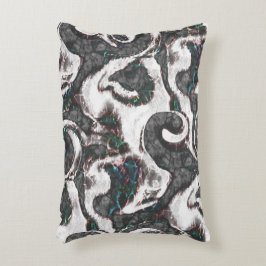 抽象芸術ブラック&ホワイト(カラー詳細または不合格) アクセントクッション