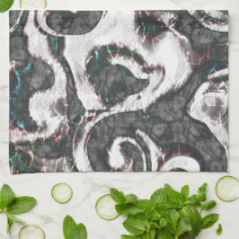 抽象芸術ブラック&ホワイト(カラー詳細または不合格) キッチンタオル