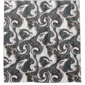 抽象芸術ブラック&ホワイト(カラー詳細または不合格) シャワーカーテン (正面)