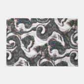 抽象芸術ブラック&ホワイト(カラー詳細または不合格) ドアマット (正面)