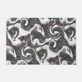 抽象芸術ブラック&ホワイト(カラー詳細または不合格) ドアマット (正面)