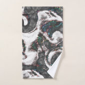 抽象芸術ブラック&ホワイト(カラー詳細または不合格) バスタオルセット (ハンドタオル)