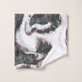 抽象芸術ブラック&ホワイト(カラー詳細または不合格) バスタオルセット (ウォッシュタオル)