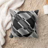 抽象芸術ブラック、ホワイト、グレーのシェイプ クッション (ブランケット)