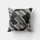 抽象芸術ブラック、ホワイト、グレーのシェイプ クッション (裏面)