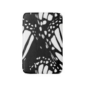 抽象芸術ブラック&ホワイト（昆虫）オオカバマダラ、モナークバタフライウィング バスマット (正面縦)