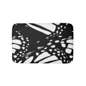 抽象芸術ブラック&ホワイト（昆虫）オオカバマダラ、モナークバタフライウィング バスマット (正面)