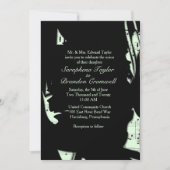 抽象芸術ブラック&ミントミュージック結婚式招待状 招待状 (正面)