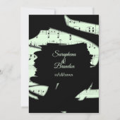 抽象芸術ブラック&ミントミュージック結婚式招待状 招待状 (裏面)