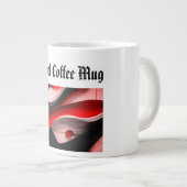 抽象芸術ブラック&レッドコレクはっきりしたションデモダンィグ –  ジャンボコーヒーマグカップ (正面右)