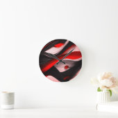 抽象芸術ブラック&レッドデザインエレガモダンンスfor - ラウンド壁時計 (ホーム)