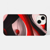抽象芸術ブラック&レッドデザインプレミアムコレクション –  iPhoneケース (裏面横)