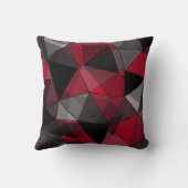 抽象芸術ブラック、レッド、グレーの幾何学的。 クッション (裏面)