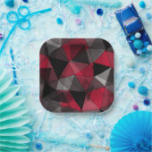 抽象芸術ブラック、レッド、グレーの幾何学的。 ペーパープレート (パーティー)