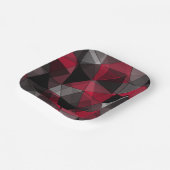 抽象芸術ブラック、レッド、グレーの幾何学的。 ペーパープレート (傾斜あり)