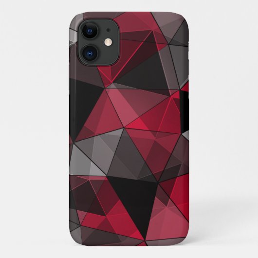 抽象芸術ブラック、レッド、グレーの幾何学的。 Case-Mate iPhoneケース (裏面)