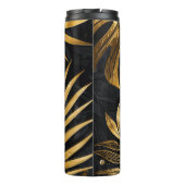 抽象芸術ブラック&金ゴールド植物学 タンブラー (裏面)