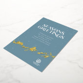 抽象芸術ブラッシュストロークマウンテンカンパニーホリデーカード 箔シーズンカード (回転した状態)