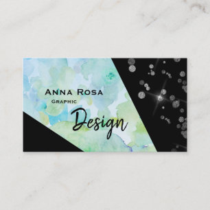 *~*抽象芸術ブラッモダンクグリッターの幾何学的な花 名刺