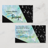 *~*抽象芸術ブラッモダンクグリッターの幾何学的な花 名刺 (正面/裏面)