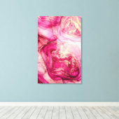 抽象芸術ブルゴーニュと金ゴールドアルコールインクキャンバスプリン キャンバスプリント (インサイチュ (ウッドフロア))