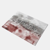 抽象芸術ブルゴーニュグレイホワイトファミリーモノグラム ドアマット (アングル)