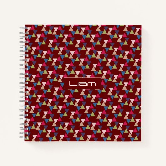 抽象芸術ブルゴーニュパターン名 ノートブック (正面)