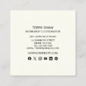 抽象芸術ブルゴーニュピンク絵を描金ゴールド スクエア名刺 (裏面)