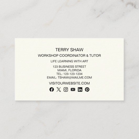 抽象芸術ブルゴーニュピンク絵を描金ゴールド 名刺 (裏面)