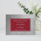 抽象芸術ブルゴーニュフェイクー銀グリッター サンキューカード (スタンド正面)