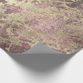 抽象芸術ブルゴーニュ絵を描ーゴールドのメタリックストローク ラッピングペーパー (角)