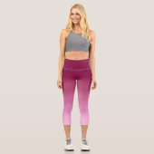 抽象芸術ブルゴーニュ&バラ金ゴールドパステルカラーシェード カプリレギンス (正面)