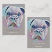 抽象芸術ブルドッグポートレートカラフル絵画ズ 名刺 (正面/裏面)