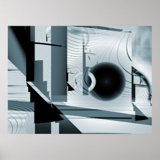 抽象芸術ブルバードフラクタルプリント ポスター