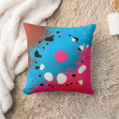 抽象芸術ブルーからピンクのグラデーションスクエアピロー クッション (ブランケット)