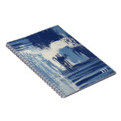 抽象芸術ブルーとアイボリー写真 ノートブック (右側)