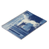 抽象芸術ブルーとアイボリー写真 ノートブック (左側)