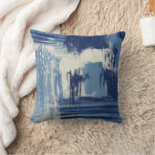 抽象芸術ブルーとアイボリー クッション (ブランケット)