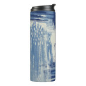 抽象芸術ブルーとアイボリー タンブラー (回転左)